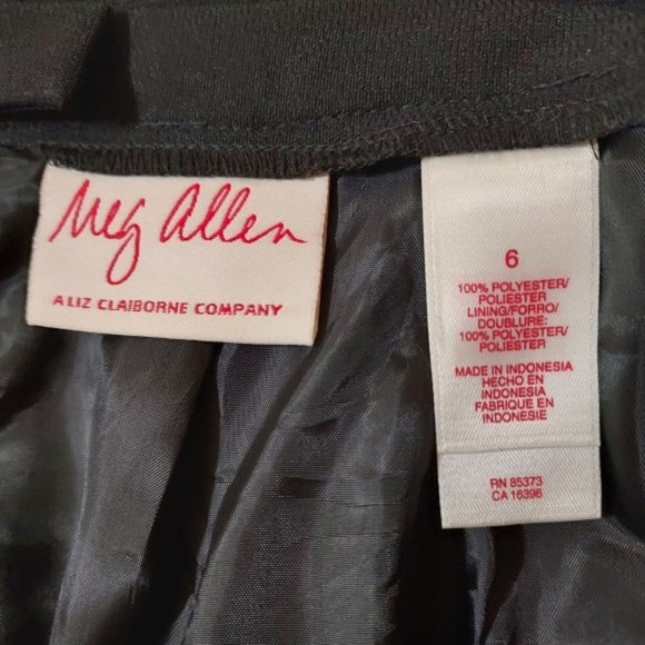 Vintage Meg Allen by Liz Claiborne Black Pencil Skirt Size 6 NWOT - Picture 5 of 6